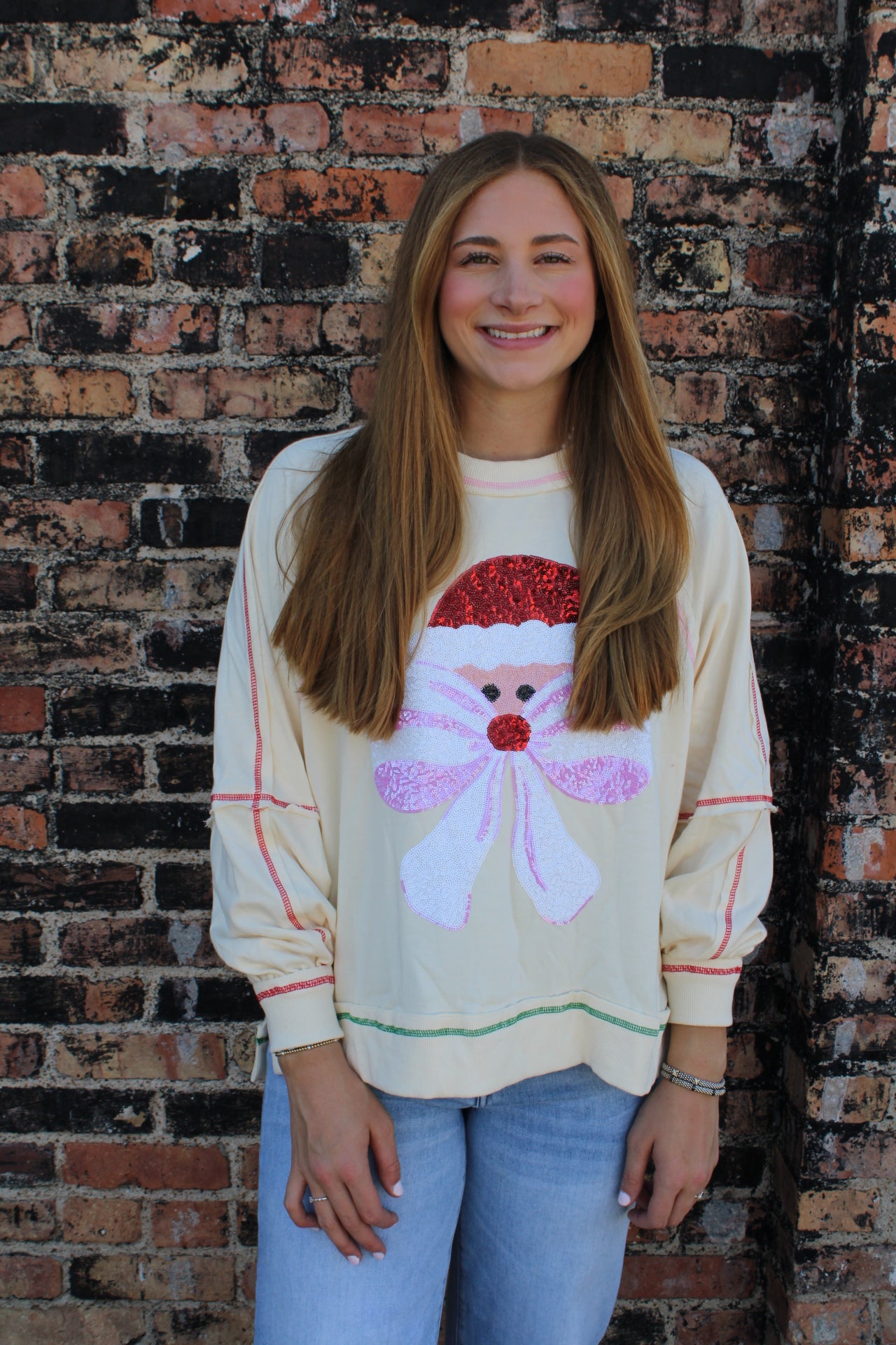 Santa Bow Sweatshirt