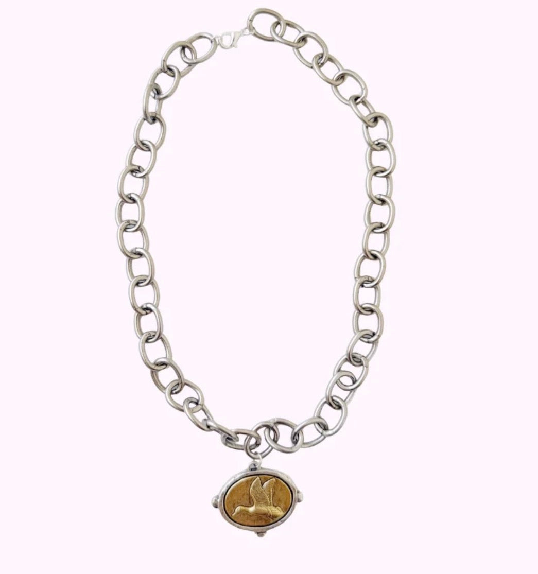 Mixed Metal Duck Necklace - Made By MC
