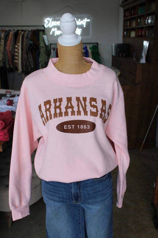Arkansas Western Mock Neck Sweatershirt