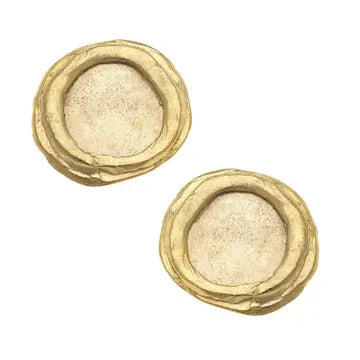Gold Round Earrings - Susan Shaw