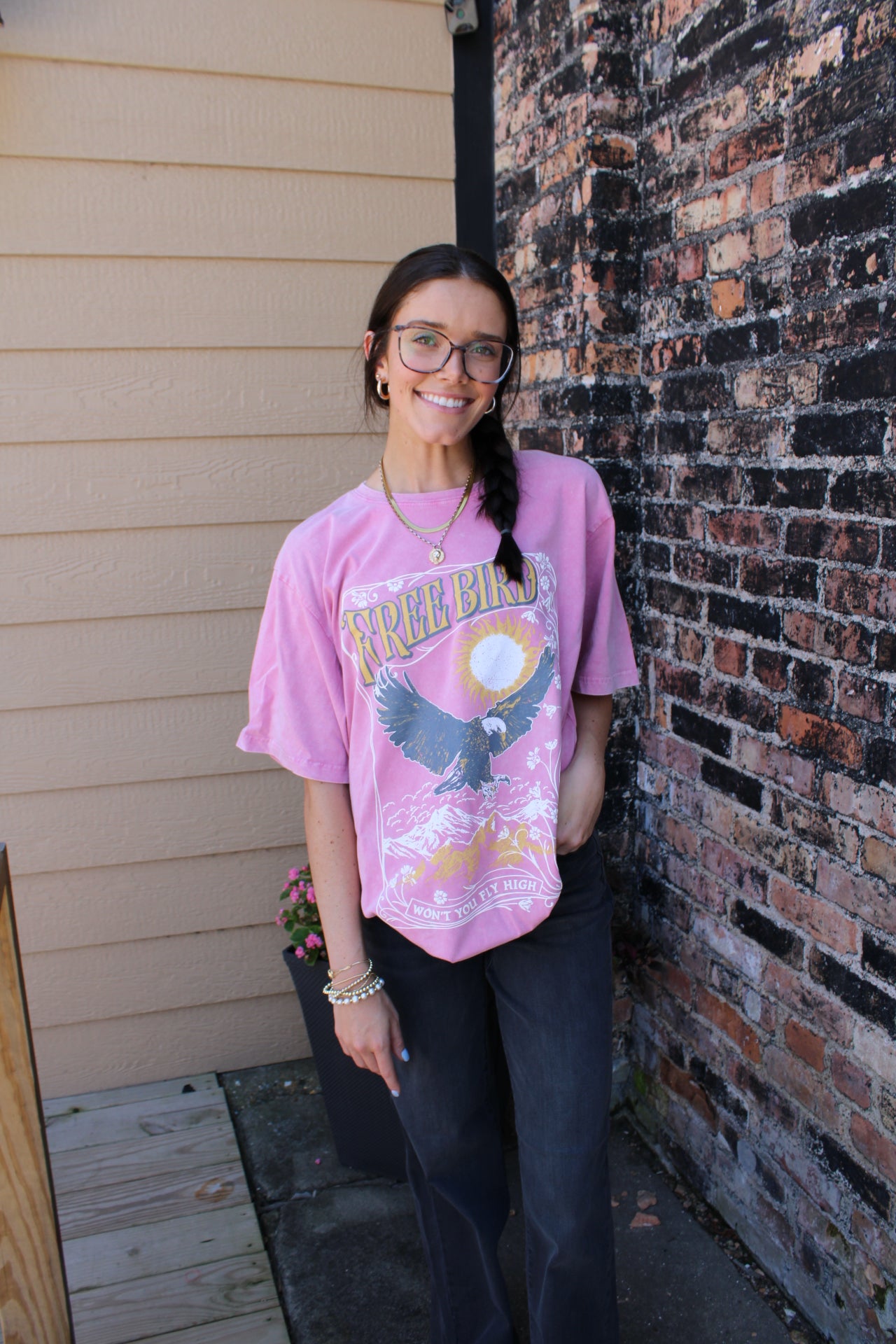 Free Bird Pink Tee