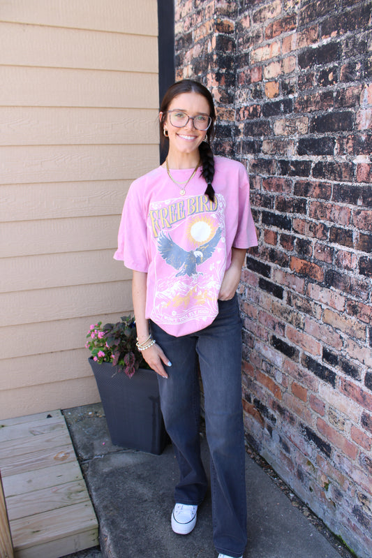 Free Bird Pink Tee