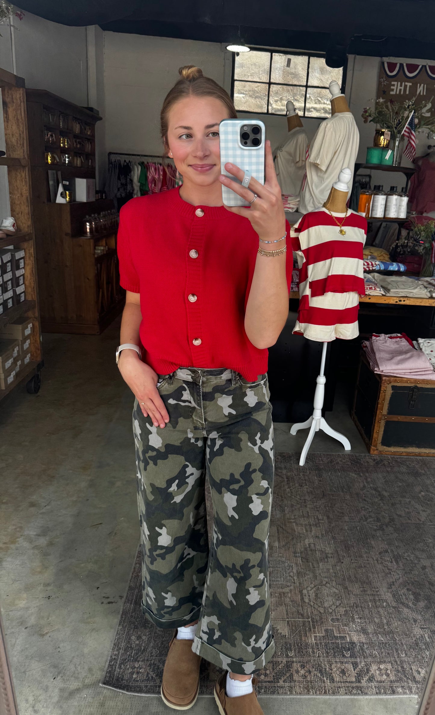 Camo Cuff Crop Jeans - Mica