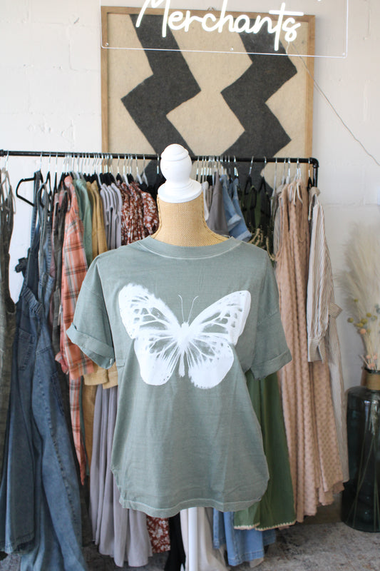 Cyanotype Butterfly Tee