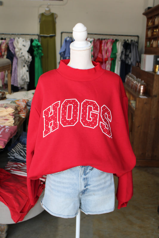 Hogs Polka Dot Mock Neck