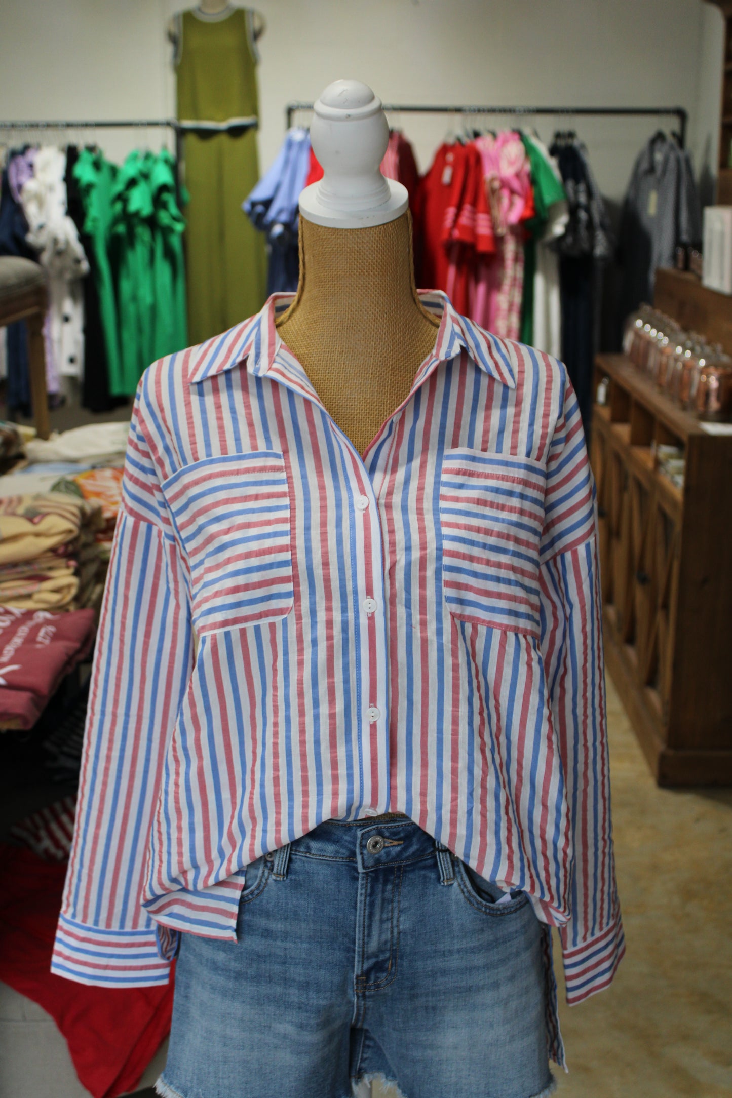 Red, White & Blue Button-Down