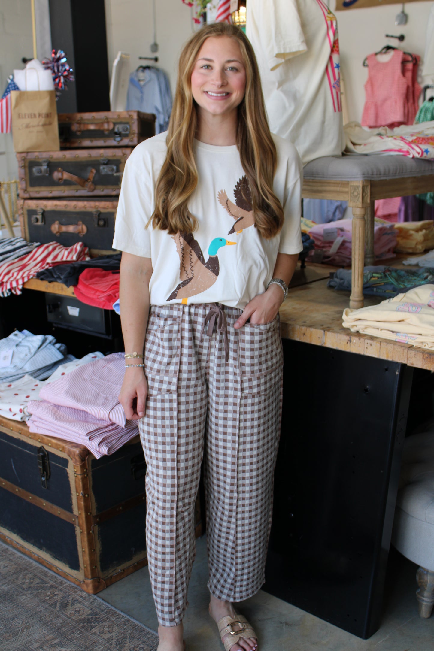 Mocha Checkered Pants