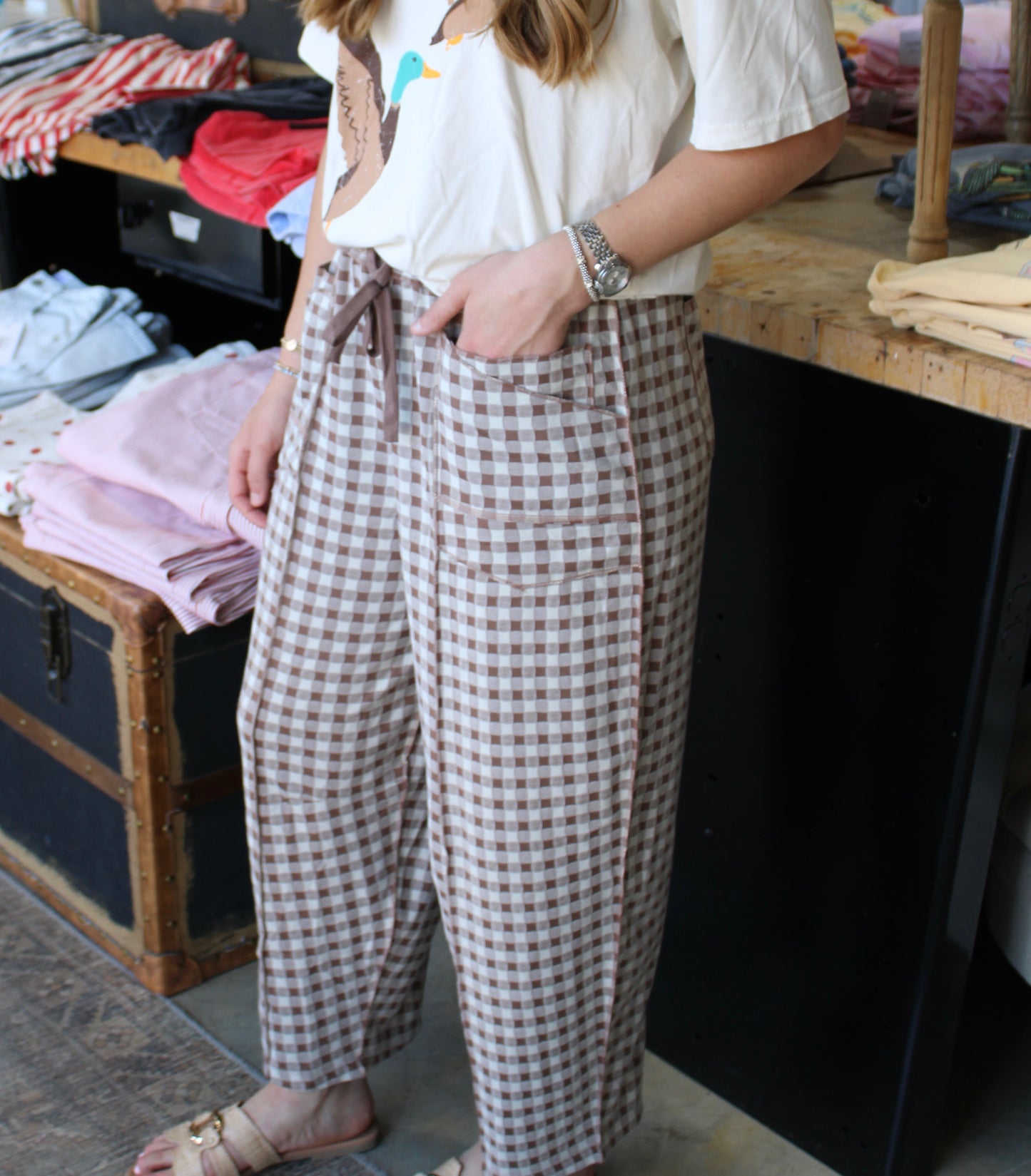 Mocha Checkered Pants