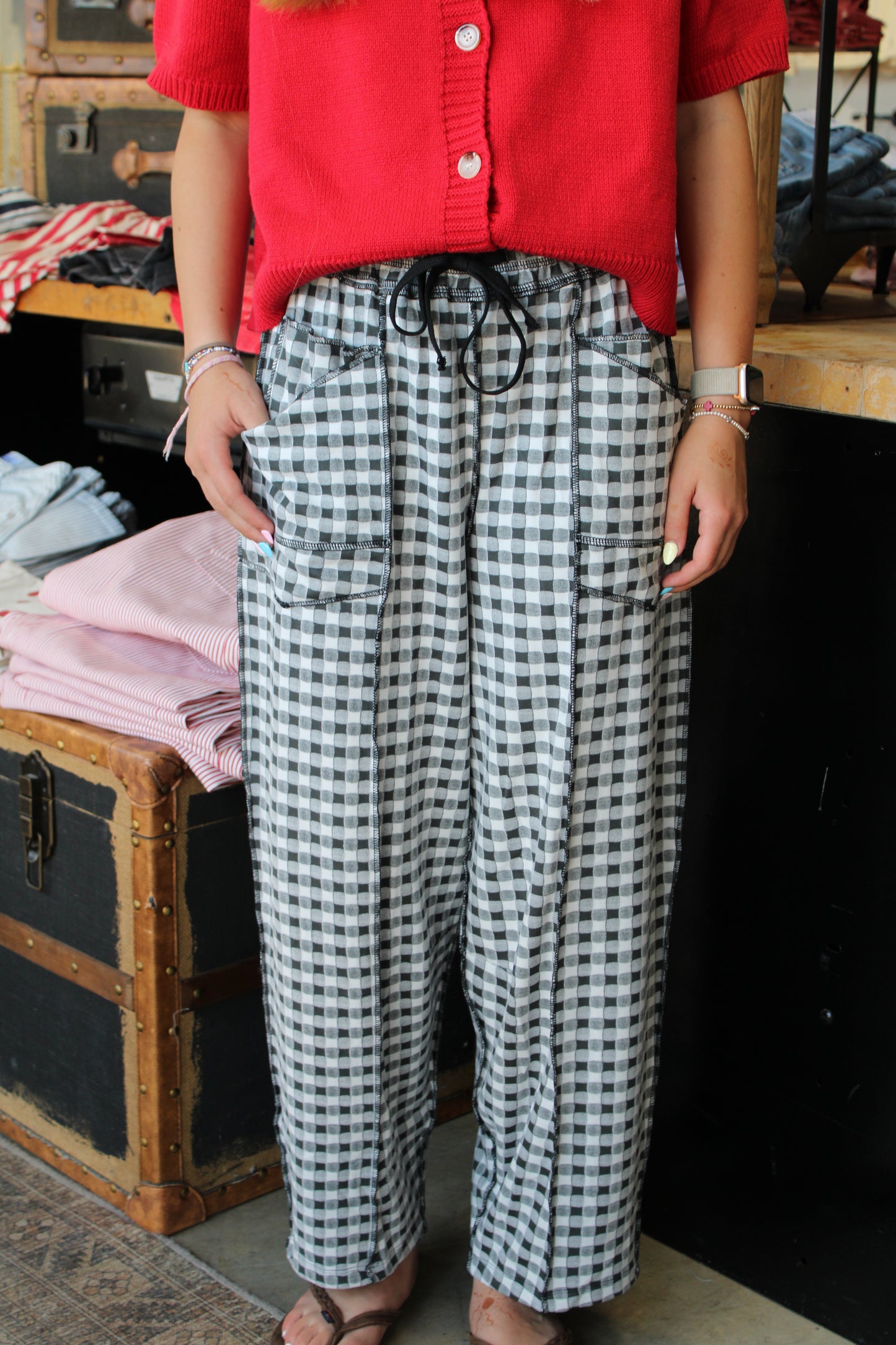Black Checkered Pants