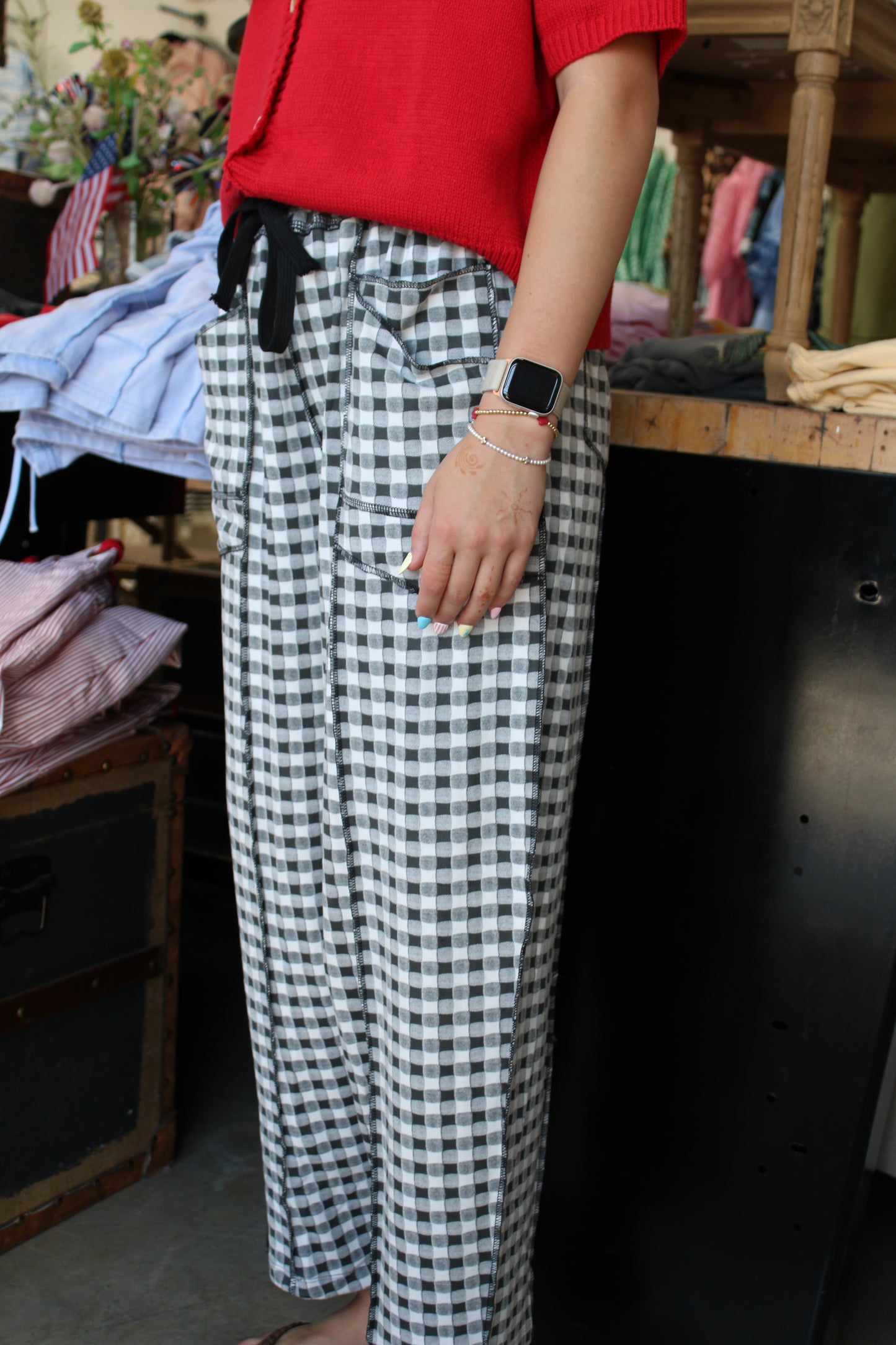 Black Checkered Pants