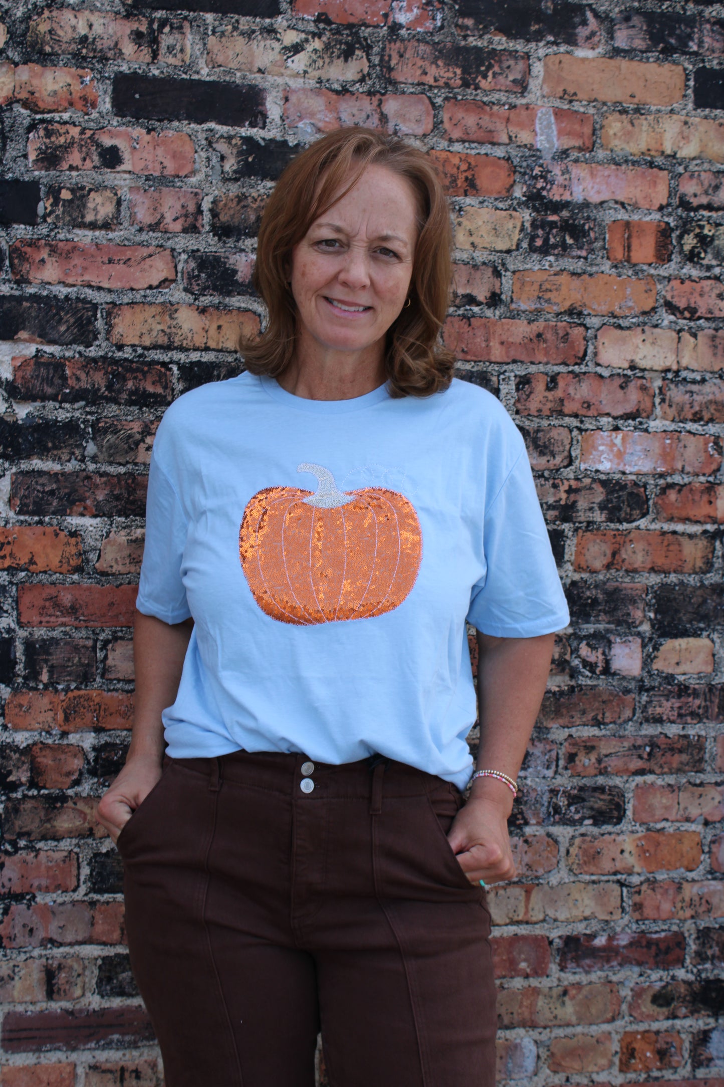 Sequin Pumpkin Tee