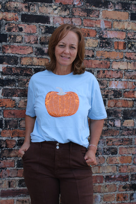 Sequin Pumpkin Tee