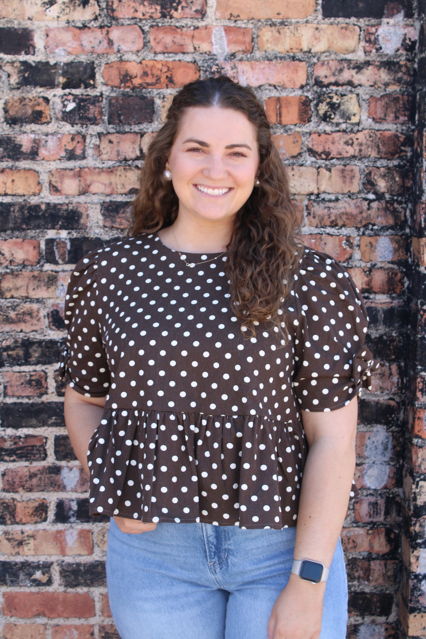 Brown Dot Top