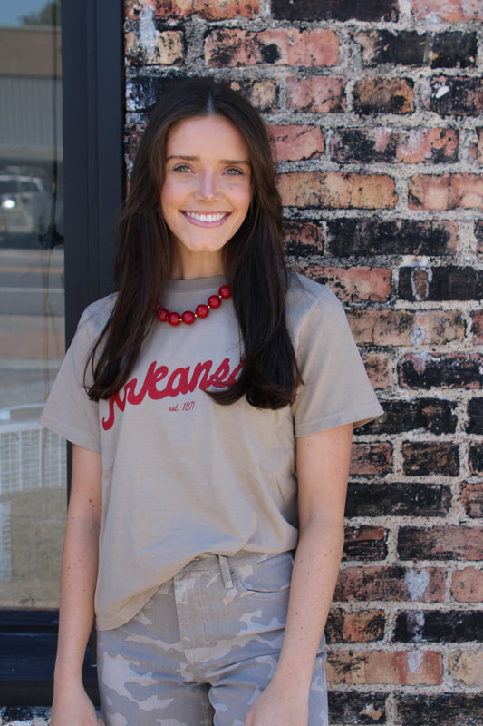 Arkansas Khaki Tee