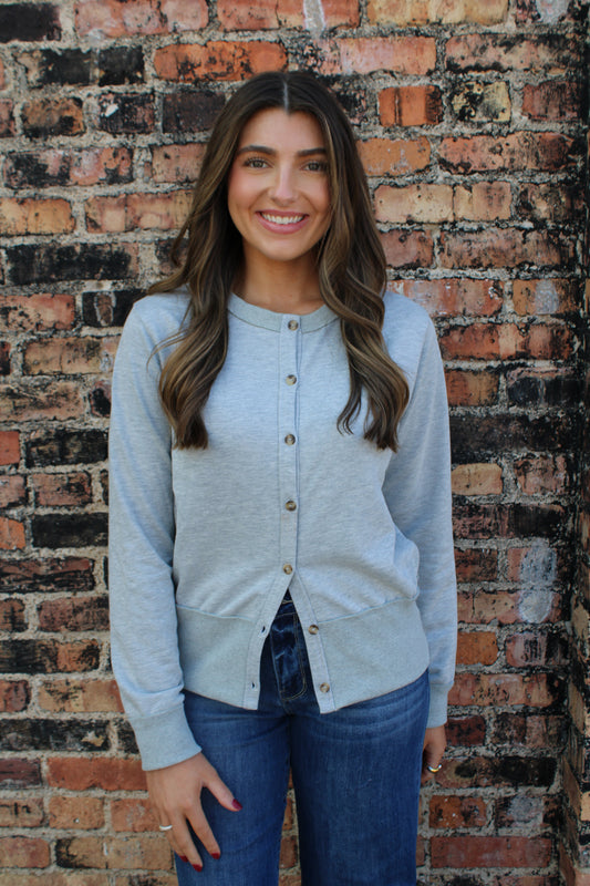 Grey button down Sweater