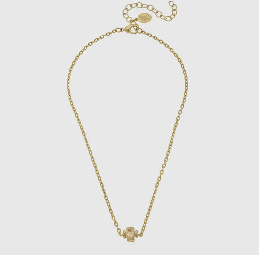 Mini Gold Cross on Chain Necklace - Susan Shaw