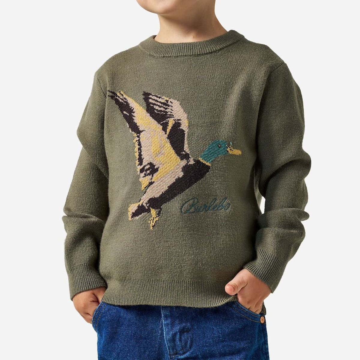 Youth Cabin Sweater - Olive Duck