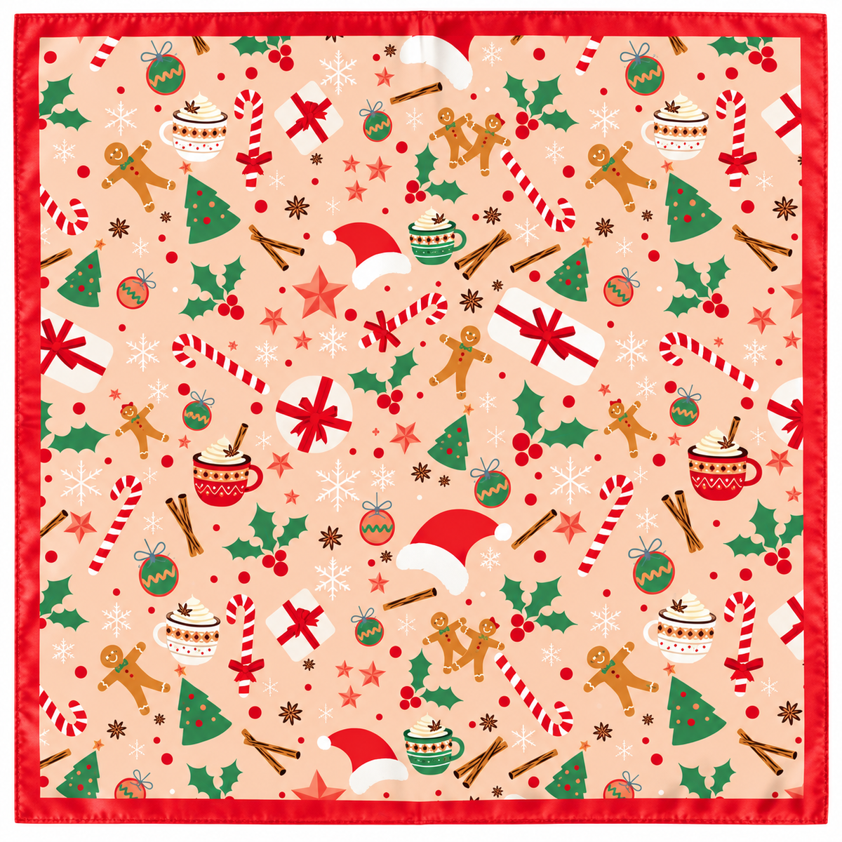 Printed Christmas Holiday Silky Scarfs