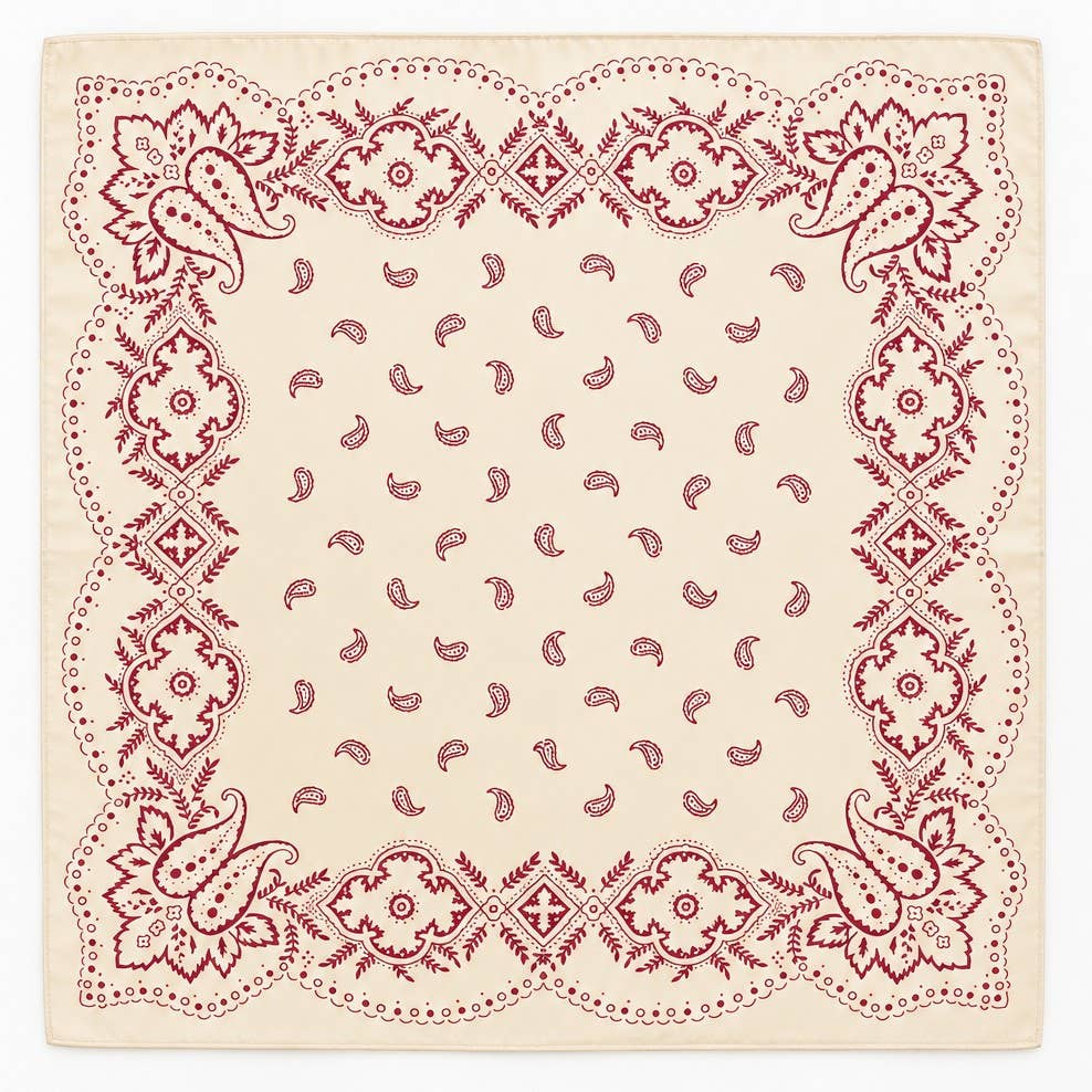 Paisley Bandana Print Square Scarf
