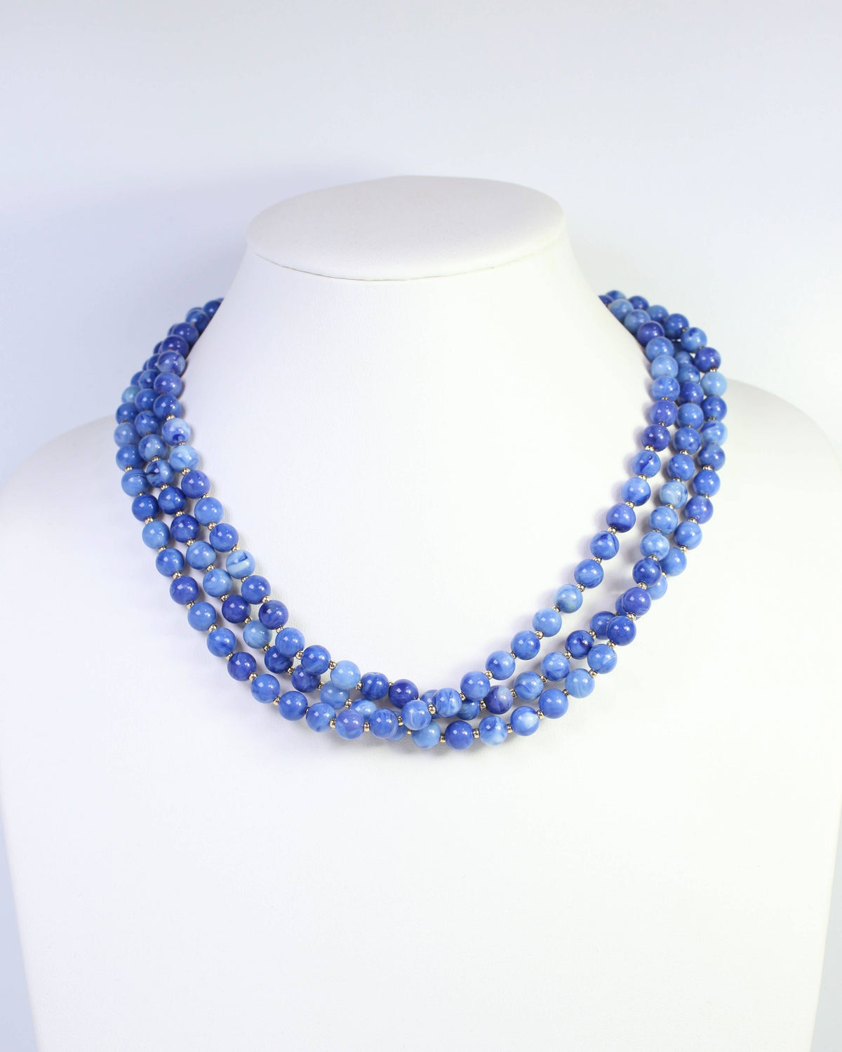 Brinley Beaded Layered Necklace Blue