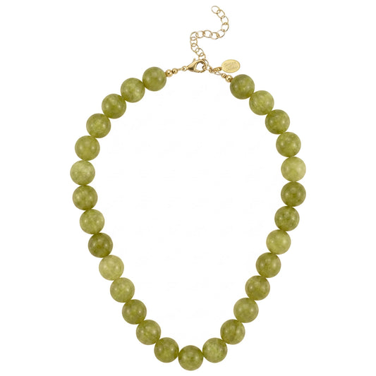 14mm Matcha Green Quartz Necklace - Susan Shaw