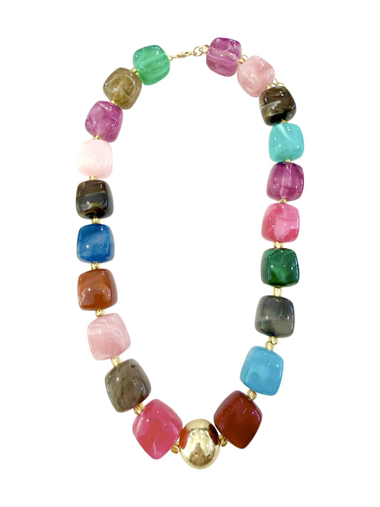 Massey Chunky Beaded Necklace - Multi