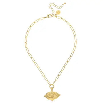 Wild Boar Intaglio Paperclip Necklace - Susan Shaw