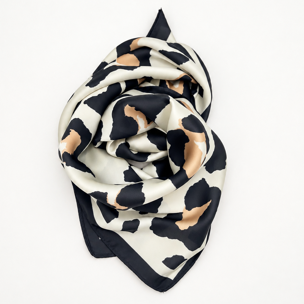 LARGE LEOPARD ANIMAL PRINT BANDANA SCARF