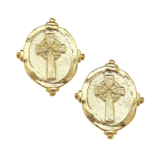 Cross Intaglio Studs - Susan Shaw
