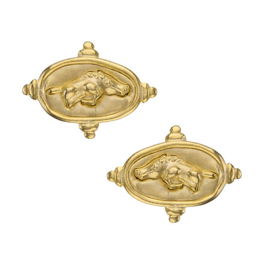 Wild Boar Intaglio Studs- Susan Shaw