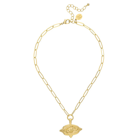 Gold Hog Coin Necklace - Susan Shaw