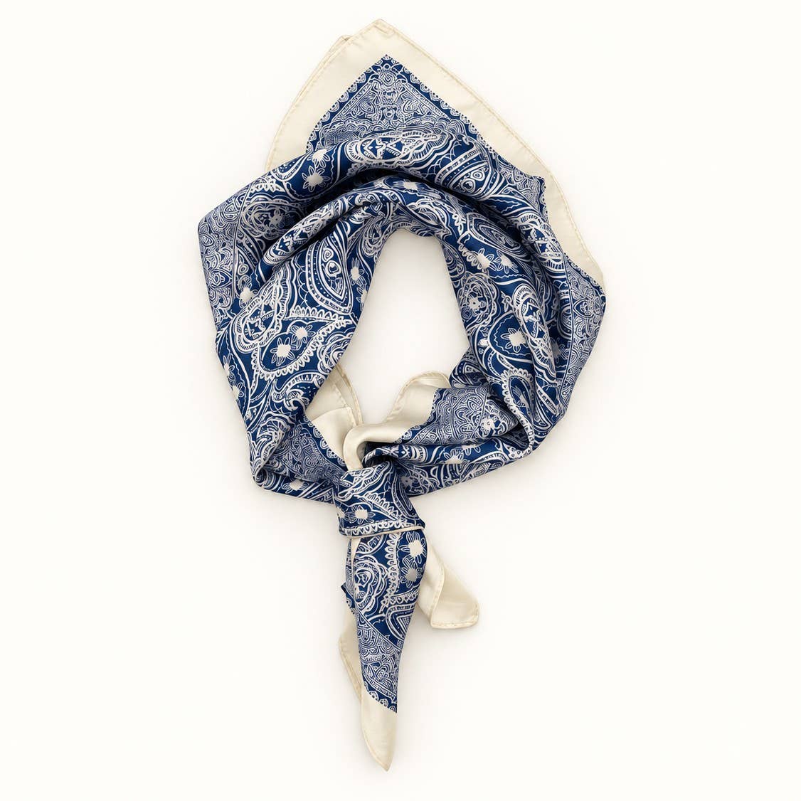 Elegant Classic Paisley Satin Square Scarf