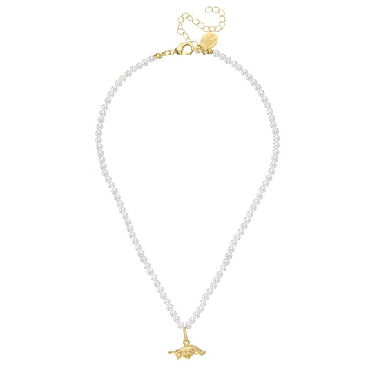 Mini Wild Boar on Pearl Alys Necklace - Susan Shaw