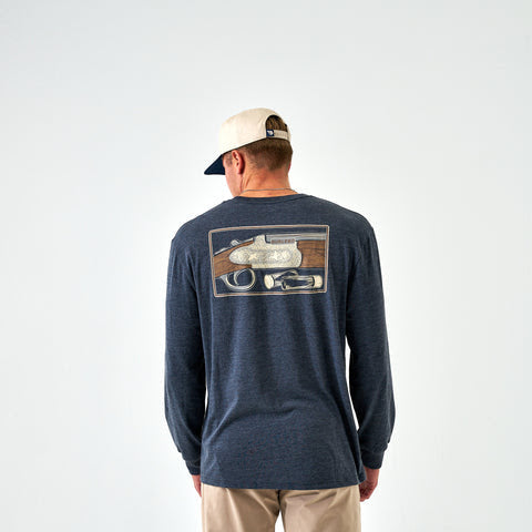 Shotgun Navy Long Sleeve Tee - Burlebo